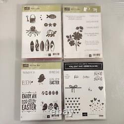 Stampin' Up Lot of 48 Poly & Rubber Cling Stamp Sets 4 Incomplete