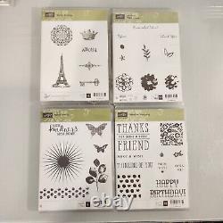 Stampin' Up Lot of 48 Poly & Rubber Cling Stamp Sets 4 Incomplete