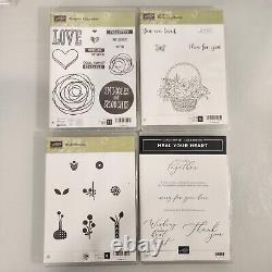 Stampin' Up Lot of 48 Poly & Rubber Cling Stamp Sets 4 Incomplete