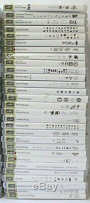 Stampin Up Lot of 56 New & Used Rubber Clear Stamp Set Christmas Flowers Phrases