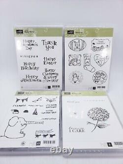 Stampin' Up Lot of 8 Mixed Stamp Sets Henry Says, Wacky Wishes, Messages for Mom