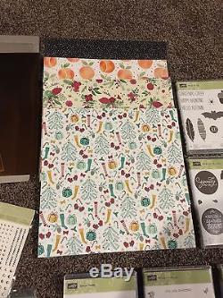 Stampin' Up! Lot of Clear Mount Stamp Sets, Card Tree, Die Cuts, DSP, and More