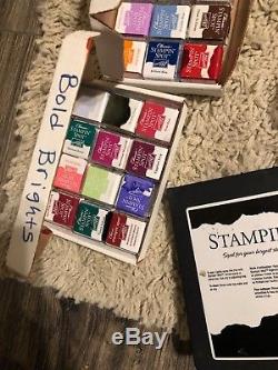 Stampin Up MEGA Lot Over 60 Complete Stamp Sets, Ink, 100s Of Wood Mounted