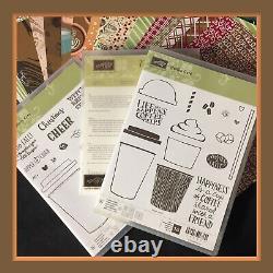 Stampin' Up! MERRY CAFE & COFFEE CAFE Stamp Sets, DIES, 24 Pcs DSP #335