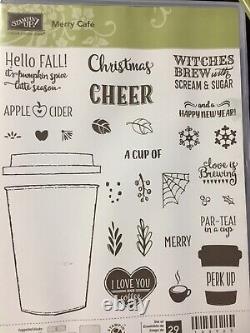 Stampin' Up! MERRY CAFE & COFFEE CAFE Stamp Sets, DIES, 24 Pcs DSP #335