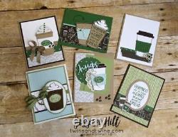 Stampin' Up! MERRY CAFE & COFFEE CAFE Stamp Sets, DIES, 24 Pcs DSP #335