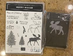 Stampin Up! MERRY MOOSE STAMP SET & COORD PUNCH NEWretired Christmas Holiday