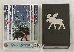 Stampin Up MERRY MOOSE Stamp Set & MOOSE PUNCH Christmas Bundle Raccoon Scarf