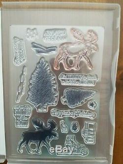 Stampin Up MERRY MOOSE Stamp Set & MOOSE PUNCH Used & New