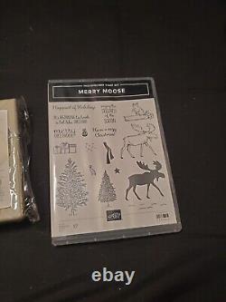 Stampin' Up! MERRY MOOSE Stamps & Punch Set Retired NEW Never used HTF
