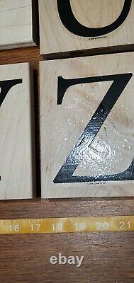 Stampin Up MONOGRAM ALPHABET ENTIRE SET of 26 GIANT Wood Mounted Rubber Stamps