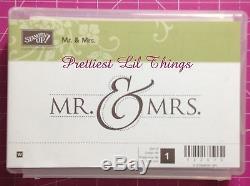 Stampin Up! Mr & Mrs Wood Mount Stamp Set Sentiment Weddings Announcements NEW