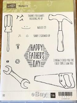 Stampin Up NAILED IT Father's Day Clear Mount Set Tool & Matching Framelits