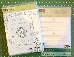 Stampin Up Nailed It + framelits cling stamps retired set New