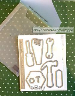 Stampin Up Nailed It + framelits cling stamps retired set New