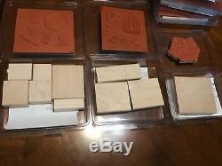 Stampin Up! New Unmounted Rubber Wood Lot of 13 Retired Stamp Sets