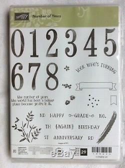 Stampin Up! Number of Years-NEW stamp set & Large Numbers Framelits Dies