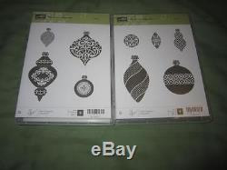 Stampin Up! ORNAMENT KEEPSAKES 1 &2, CHRISTMAS CLEAR MOUNT RUBBER STAMP SET, NEW