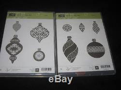 Stampin Up! ORNAMENT KEEPSAKES 1 AND 2 CLEAR MOUNT RUBBER STAMP SET, CHRISTMAS