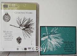 Stampin' Up! ORNAMENTAL PINE Set of 6 Cling RETIRED Sentiments withBonus