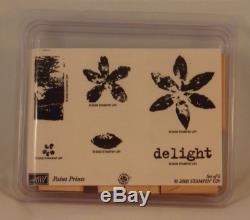 Stampin' Up! PAINT PRINTS Set of 6 Decorative Rubber Stamps Retired, New