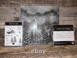 Stampin' Up! PEACEFUL CABIN stamp set, Cabin dies, & 12x12 Peaceful Place DSP