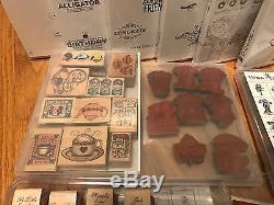 Stampin Up PSX Cling and Wood Mount HUGE Lot 55 Rubber Stamp Sets