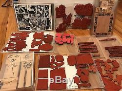 Stampin Up PSX Cling and Wood Mount HUGE Lot 55 Rubber Stamp Sets