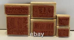 Stampin Up Parisian Plaza Set Of 6 Wood Rubber Stamps 2002 Cafe Cuisine Used