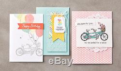 Stampin Up Pedal Pusher Rubber Stamp Set Dies by Dave Framelits Bundle Bicycle