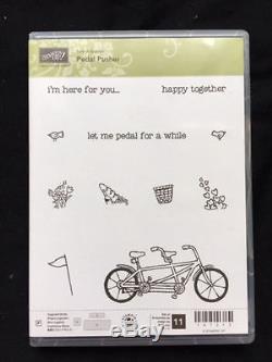 Stampin Up Pedal Pusher Rubber Stamp Set Dies by Dave Framelits Bundle Bicycle