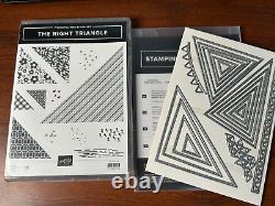 Stampin Up Photopolymer Stamp Set The Right Triangle & Stitched Triangles Dies