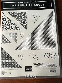 Stampin Up Photopolymer Stamp Set The Right Triangle & Stitched Triangles Dies