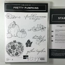 Stampin Up Pretty Pumpkins Stamp Set & Detailed Pumpkins Dies Thanksgiving USED
