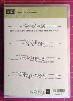 Stampin Up! RETIRED Heard From the Heart Clear Mount Stamp Set Sentiments NEW
