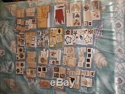 Stampin' Up! RETIRED Lot of 27 wood mount stamp sets Lightly Used