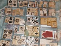 Stampin' Up! RETIRED Lot of 27 wood mount stamp sets Lightly Used