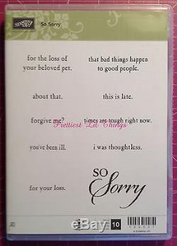Stampin Up! RETIRED So Sorry Clear Mount Stamp Set Sentiments Sympathy NEW