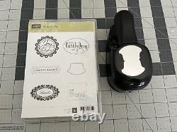 Stampin Up ROUND TAB Punch + NEW Perfect Punches Stamp Set RETIRED