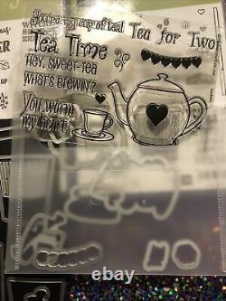 Stampin Up Rare Craft Stamps Set Dies Coffee Cups Cafe Authentic Merry To Go