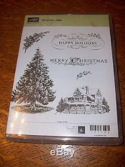 Stampin Up! Retired Christmas Lodge 6 piece Stamp Set