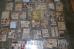 Stampin Up Retired Lot of 400+ Stamps 50 sets in clam shell boxes