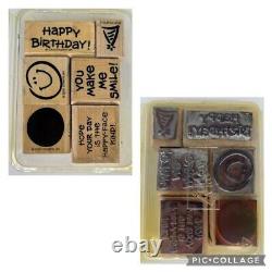 Stampin Up Retired Rare Rubber Stamp Set Huge Lot of 112 + FREE Accessory Bundle