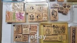 Stampin' Up Retired Stamp Sets Wood-mounted, 175 Stamps, Etc. Condition