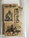 Stampin Up Retired Wild Wild West Set Of 6 Cowboy, Boots, Hat, Western Spurs