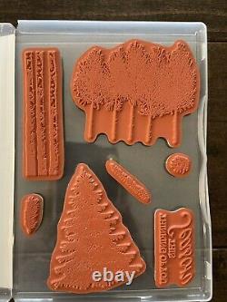 Stampin Up Retired Winter Woods Stamp Set & In the Woods Dies Christmas, Trees