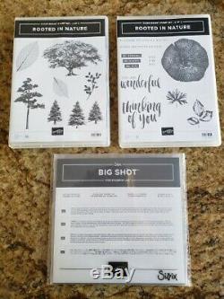 Stampin Up, Rooted In Nature 2-Box Stamp Sets Bundle With Dies NEW leaves, trees