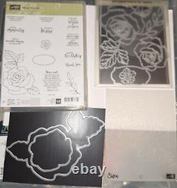 Stampin Up Rose Wonder Stamp Set & Coordinating DIES BY DAVE Sizzix Folder RARE