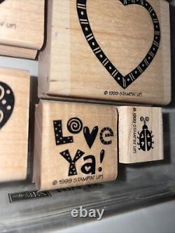 Stampin' Up Rubber Scrapbook Stamps HEART LOVE Wedding Valentine set 8? Blt39j2