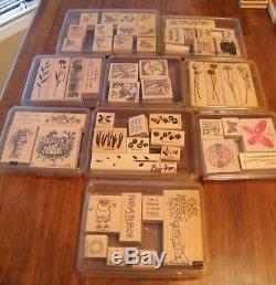 Stampin Up! Rubber Stamp Lot Brand New Un-used 9 Sets Flowers Coffee Butterfly
